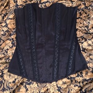 Lace up black corset